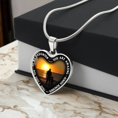 To My Daughter - You Are Amazing - Heart Necklace - PRICE INCLUDES FREE SHIPPING