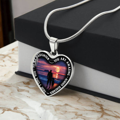 To My Daughter - You Are Amazing - Heart Necklace - PRICE INCLUDES FREE SHIPPING