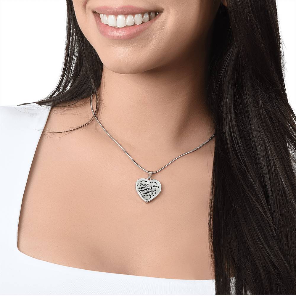 To My Daughter - Daddy Loves You  - Heart Necklace - PRICE INCLUDES FREE SHIPPING