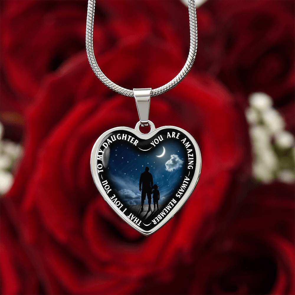 To My Daughter - You Are Amazing - Heart Necklace - PRICE INCLUDES FREE SHIPPING