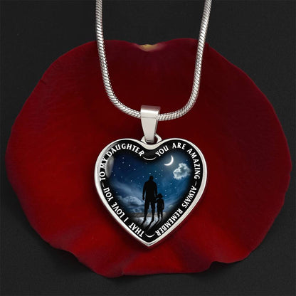 To My Daughter - You Are Amazing - Heart Necklace - PRICE INCLUDES FREE SHIPPING