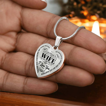 To My Gorgeous Wife - My Best Friend - Heart Necklace - PRICE INCLUDES FREE SHIPPING