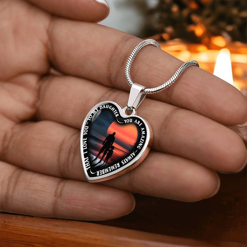 To My Daughter - You Are Amazing - Heart Necklace - PRICE INCLUDES FREE SHIPPING