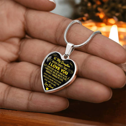 To My Daughter - Never Forget That I Love You - Heart Necklace - PRICE INCLUDES FREE SHIPPING