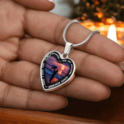 To My Daughter - You Are Amazing - Heart Necklace - PRICE INCLUDES FREE SHIPPING
