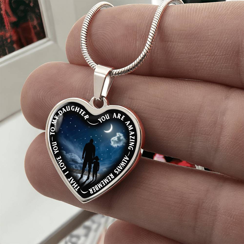 To My Daughter - You Are Amazing - Heart Necklace - PRICE INCLUDES FREE SHIPPING