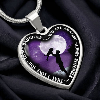 To My Daughter - You Are Amazing - Heart Necklace - PRICE INCLUDES FREE SHIPPING