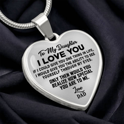 To My Daughter - I Love You - Heart Necklace - PRICE INCLUDES FREE SHIPPING