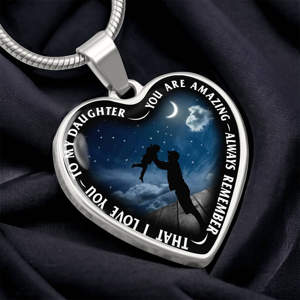 To My Daughter - You Are Amazing - Heart Necklace - PRICE INCLUDES FREE SHIPPING