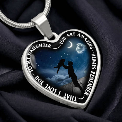 To My Daughter - You Are Amazing - Heart Necklace - PRICE INCLUDES FREE SHIPPING
