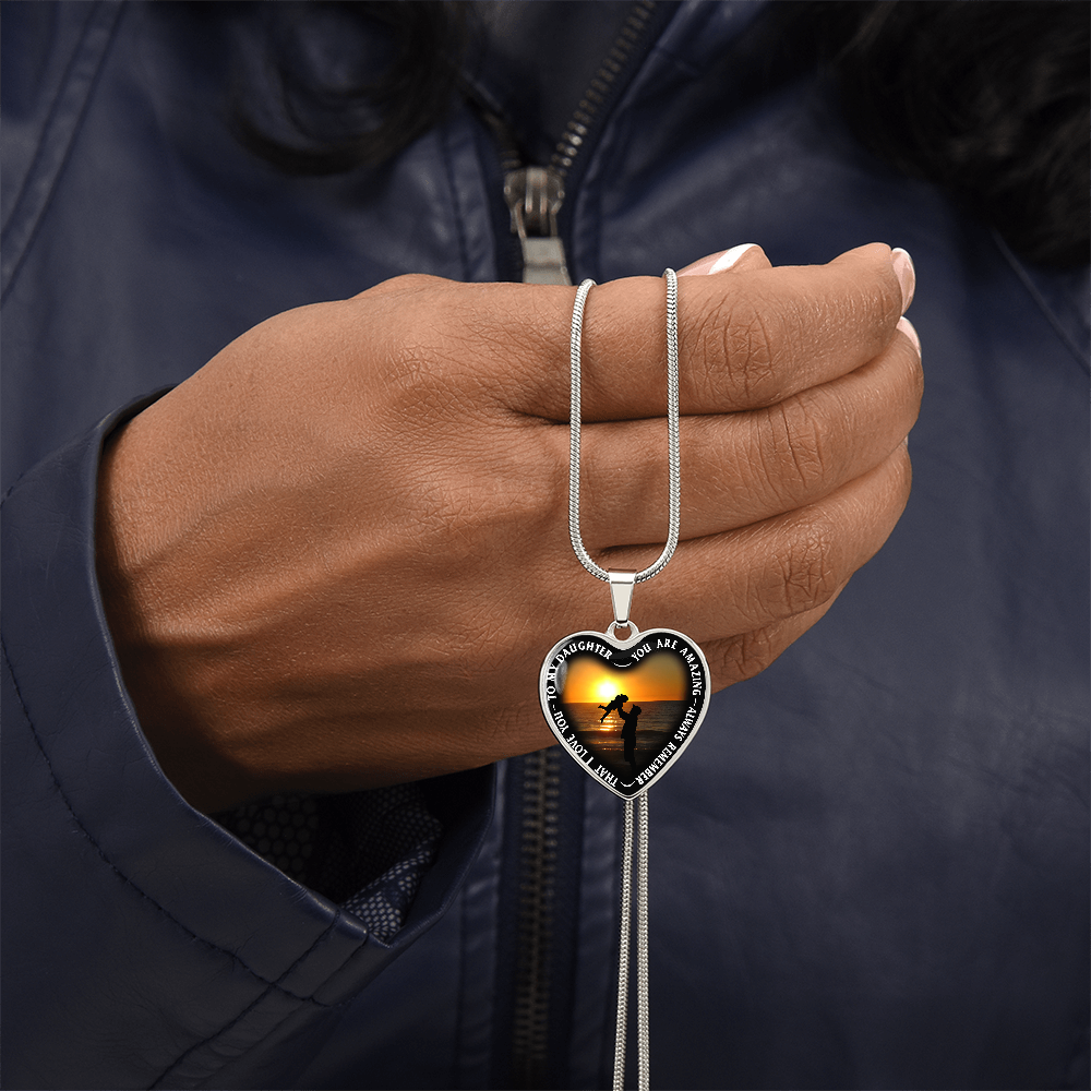 To My Daughter - You Are Amazing - Heart Necklace - PRICE INCLUDES FREE SHIPPING