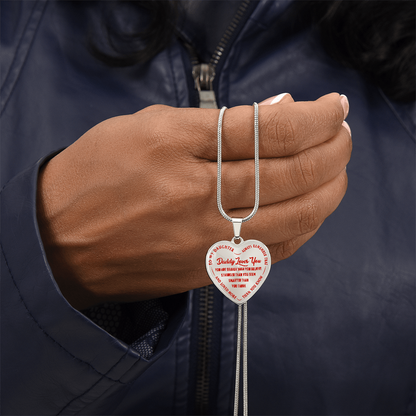 To My Daughter - Daddy Loves You Red - Heart Necklace - PRICE INCLUDES FREE SHIPPING