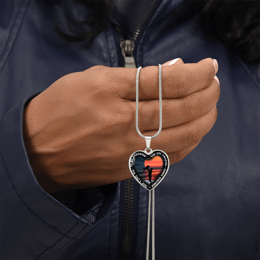 To My Daughter - You Are Amazing - Heart Necklace - PRICE INCLUDES FREE SHIPPING