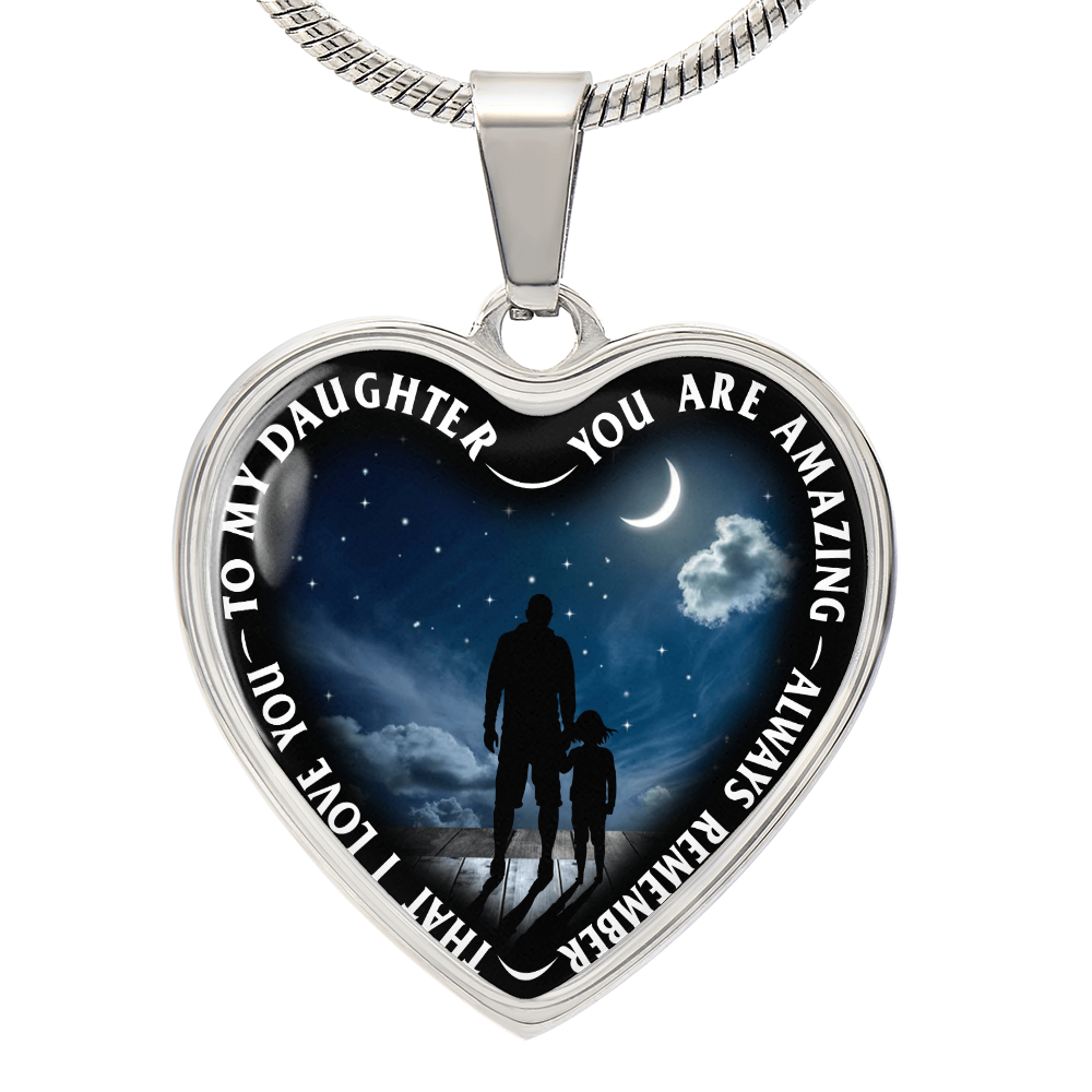 To My Daughter - You Are Amazing - Heart Necklace - PRICE INCLUDES FREE SHIPPING