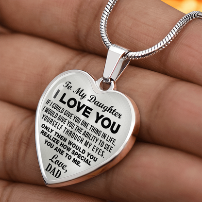 To My Daughter - I Love You - Heart Necklace - PRICE INCLUDES FREE SHIPPING