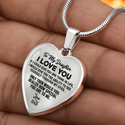 To My Daughter - I Love You - Heart Necklace - PRICE INCLUDES FREE SHIPPING