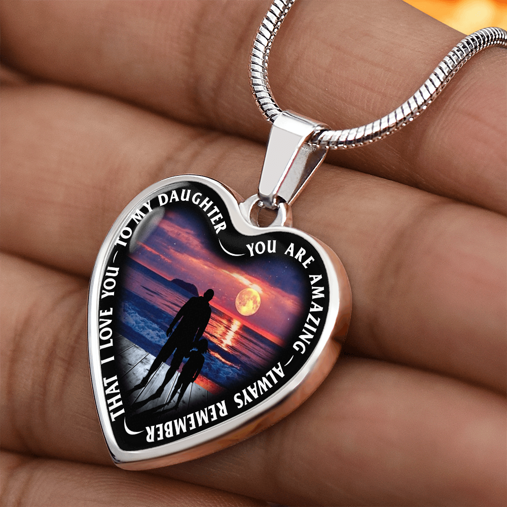 To My Daughter - You Are Amazing - Heart Necklace - PRICE INCLUDES FREE SHIPPING