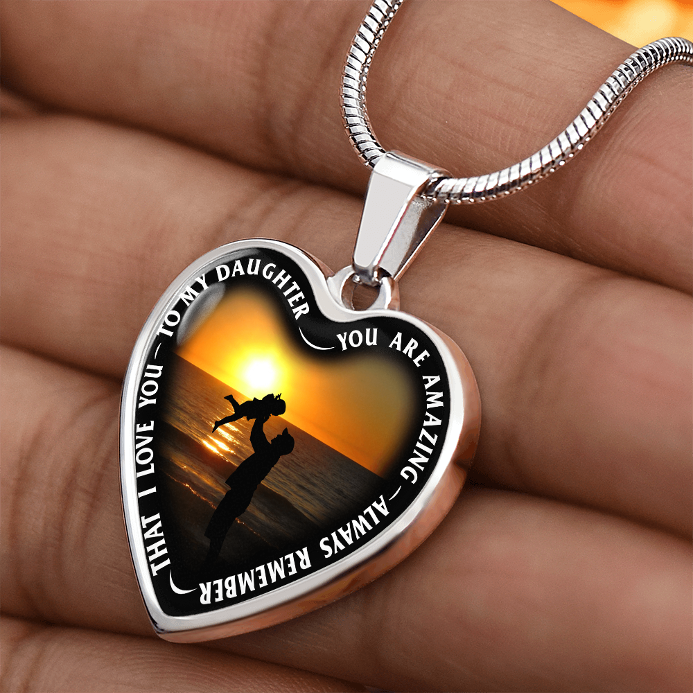 To My Daughter - You Are Amazing - Heart Necklace - PRICE INCLUDES FREE SHIPPING