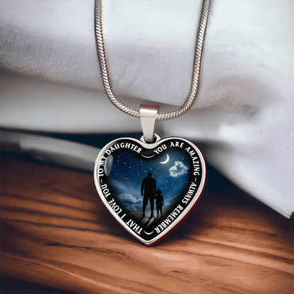To My Daughter - You Are Amazing - Heart Necklace - PRICE INCLUDES FREE SHIPPING