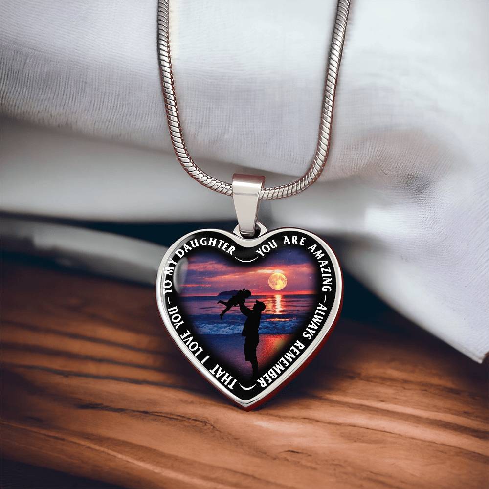 To My Daughter - You Are Amazing - Heart Necklace - PRICE INCLUDES FREE SHIPPING
