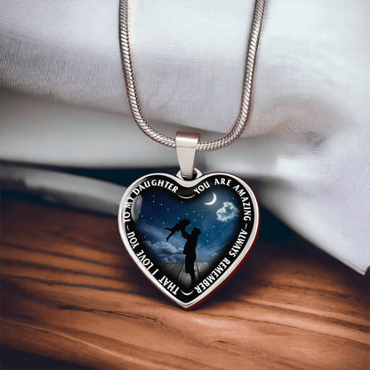 To My Daughter - You Are Amazing - Heart Necklace - PRICE INCLUDES FREE SHIPPING