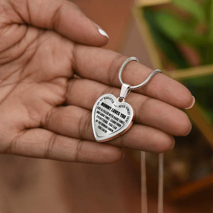 To My Daughter - Never Forget That Mommy Loves You - Heart Necklace - PRICE INCLUDES FREE SHIPPING
