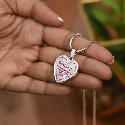 To My Daughter - Daddy Loves You Pink- Heart Necklace - PRICE INCLUDES FREE SHIPPING