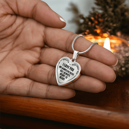 To My Daughter - Never Forget That I Love You - Heart Necklace - PRICE INCLUDES FREE SHIPPING