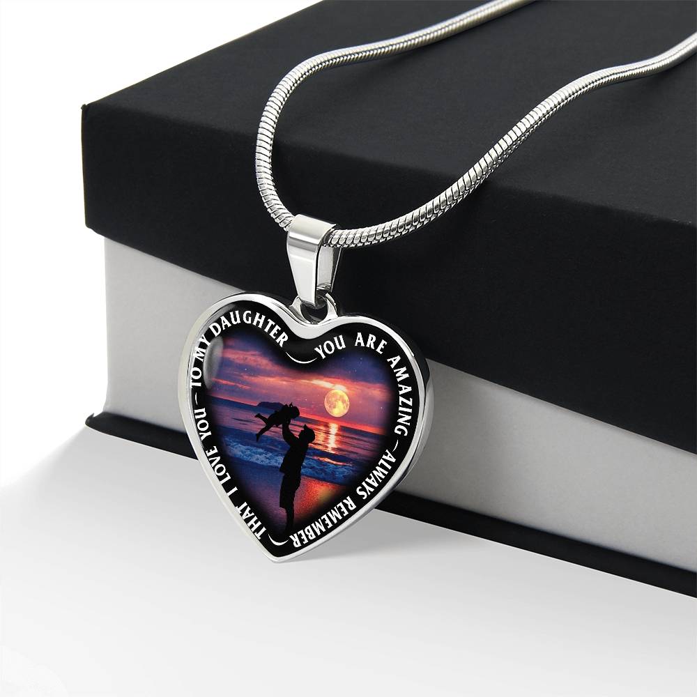 To My Daughter - You Are Amazing - Heart Necklace - PRICE INCLUDES FREE SHIPPING
