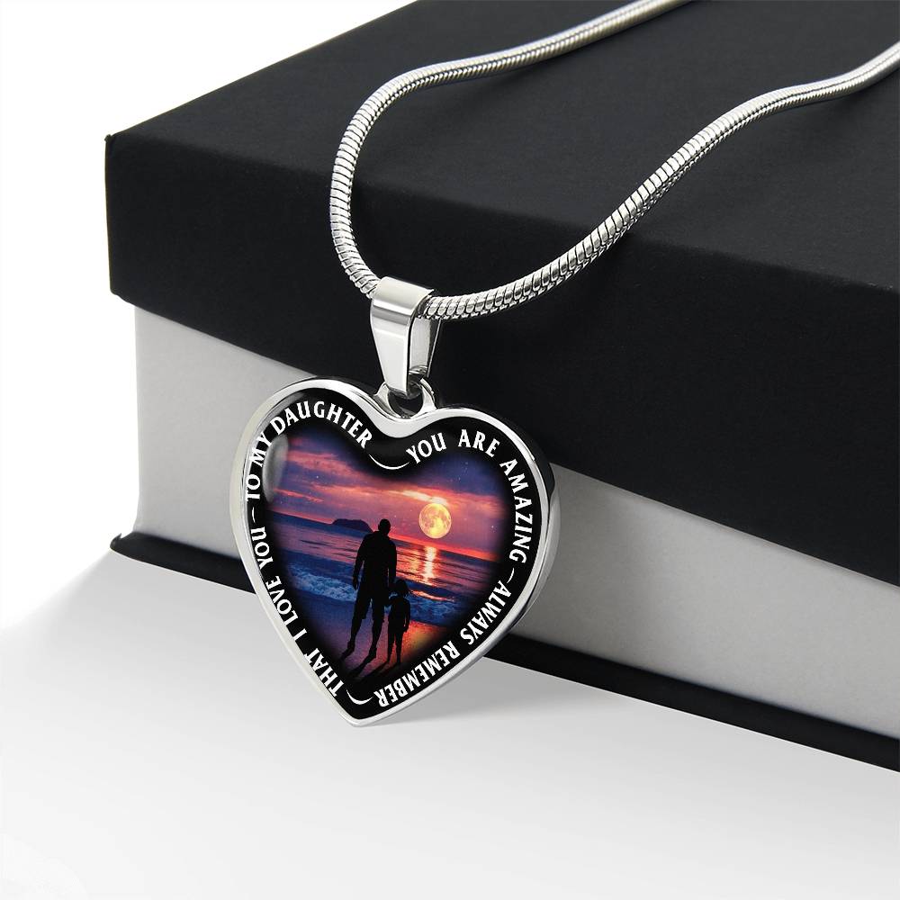 To My Daughter - You Are Amazing - Heart Necklace - PRICE INCLUDES FREE SHIPPING