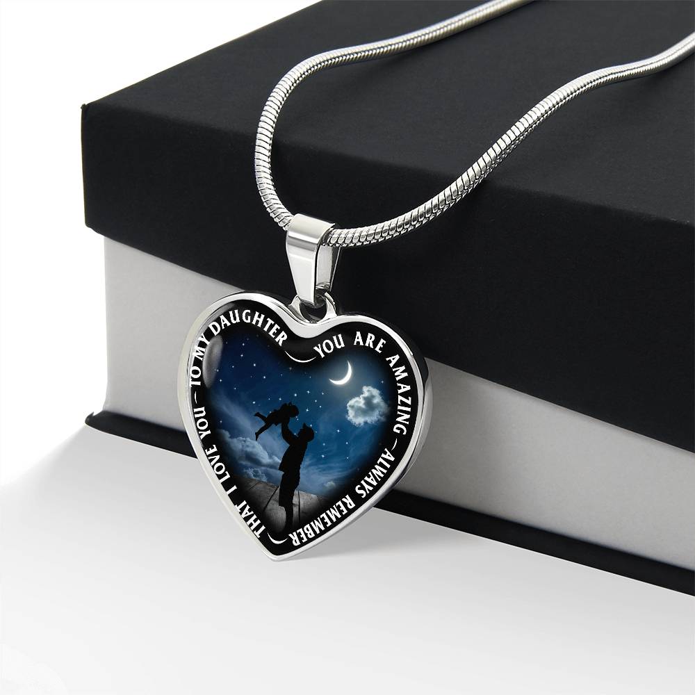 To My Daughter - You Are Amazing - Heart Necklace - PRICE INCLUDES FREE SHIPPING