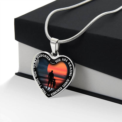 To My Daughter - You Are Amazing - Heart Necklace - PRICE INCLUDES FREE SHIPPING