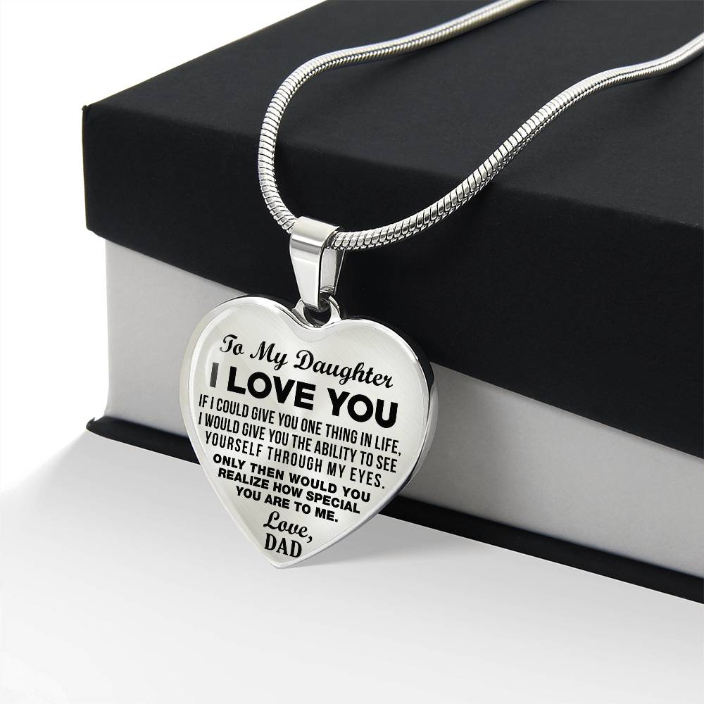 To My Daughter - I Love You - Heart Necklace - PRICE INCLUDES FREE SHIPPING