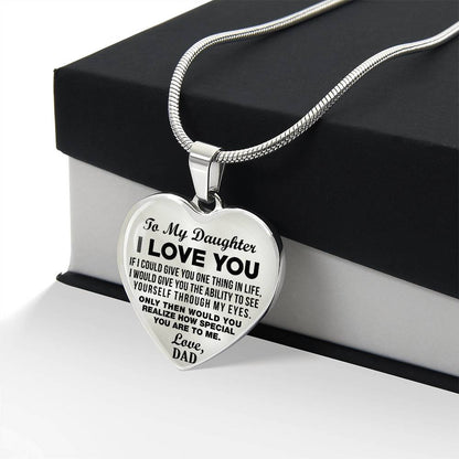 To My Daughter - I Love You - Heart Necklace - PRICE INCLUDES FREE SHIPPING
