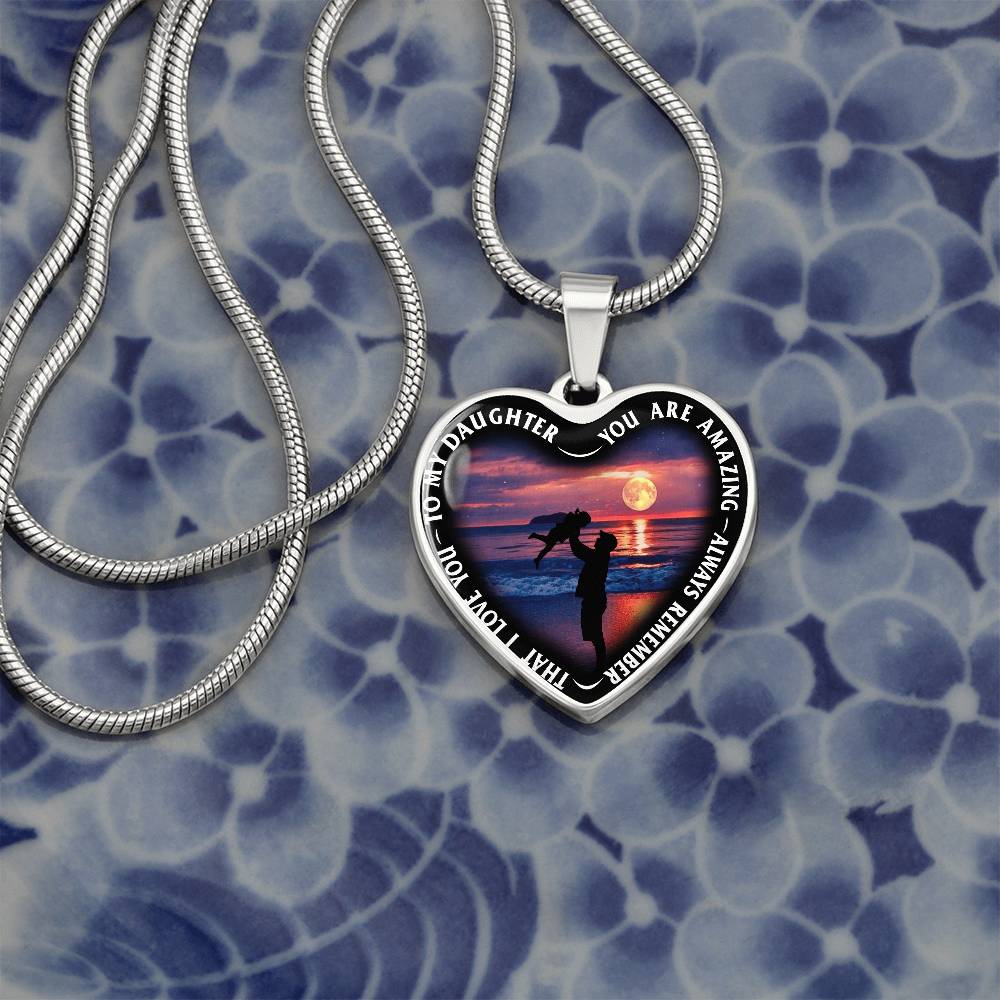 To My Daughter - You Are Amazing - Heart Necklace - PRICE INCLUDES FREE SHIPPING