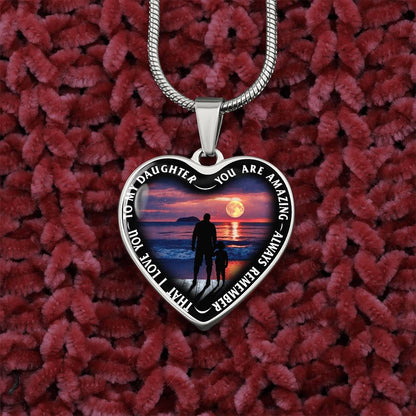 To My Daughter - You Are Amazing - Heart Necklace - PRICE INCLUDES FREE SHIPPING