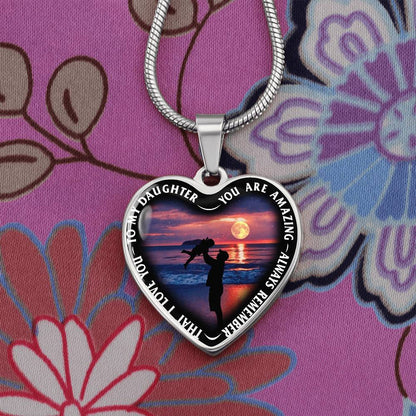 To My Daughter - You Are Amazing - Heart Necklace - PRICE INCLUDES FREE SHIPPING