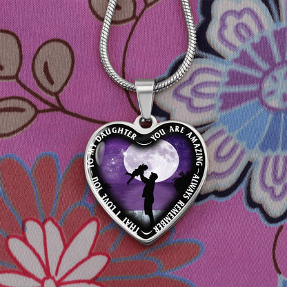 To My Daughter - You Are Amazing - Heart Necklace - PRICE INCLUDES FREE SHIPPING
