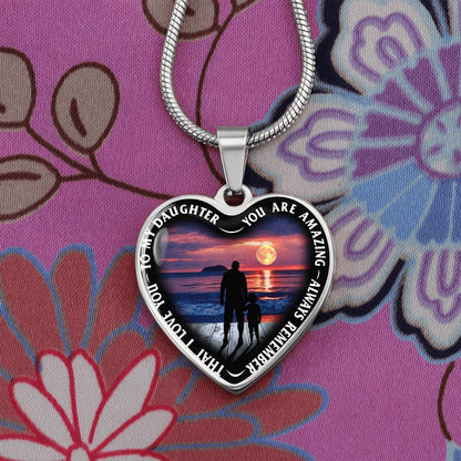 To My Daughter - You Are Amazing - Heart Necklace - PRICE INCLUDES FREE SHIPPING