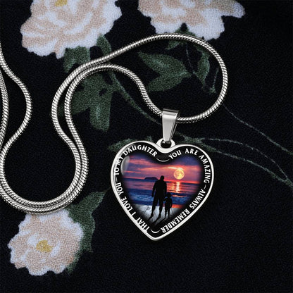 To My Daughter - You Are Amazing - Heart Necklace - PRICE INCLUDES FREE SHIPPING
