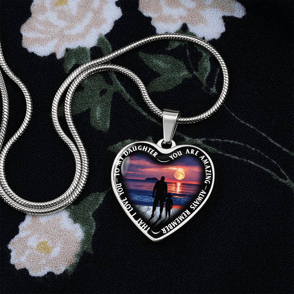 To My Daughter - You Are Amazing - Heart Necklace - PRICE INCLUDES FREE SHIPPING