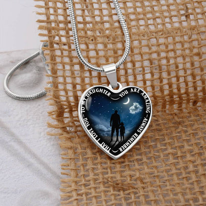 To My Daughter - You Are Amazing - Heart Necklace - PRICE INCLUDES FREE SHIPPING