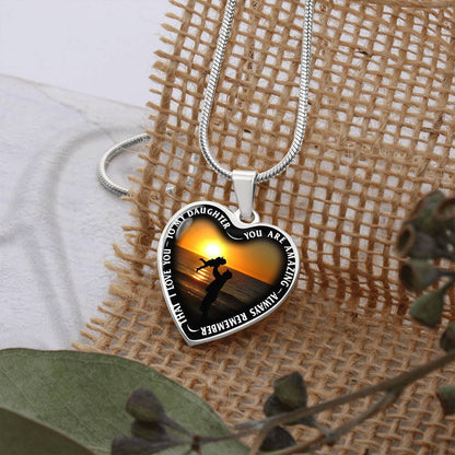 To My Daughter - You Are Amazing - Heart Necklace - PRICE INCLUDES FREE SHIPPING