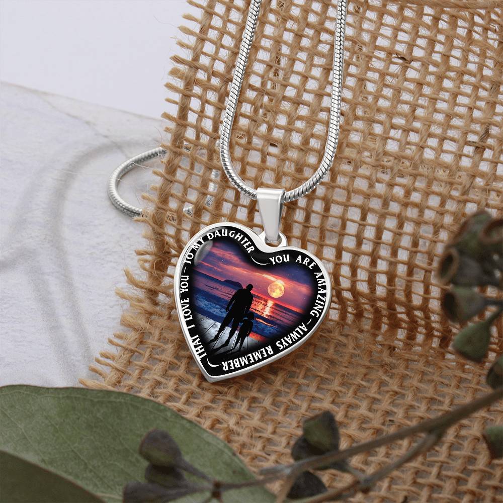 To My Daughter - You Are Amazing - Heart Necklace - PRICE INCLUDES FREE SHIPPING