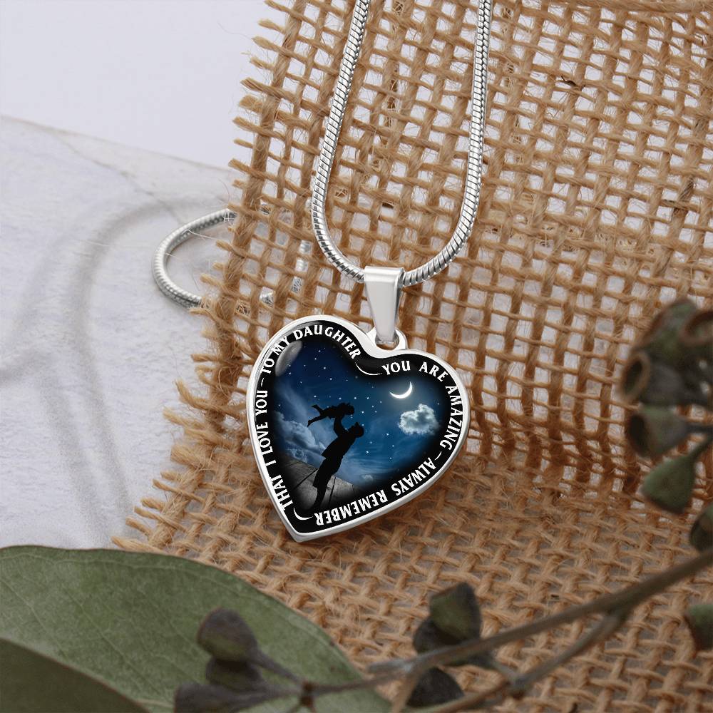 To My Daughter - You Are Amazing - Heart Necklace - PRICE INCLUDES FREE SHIPPING