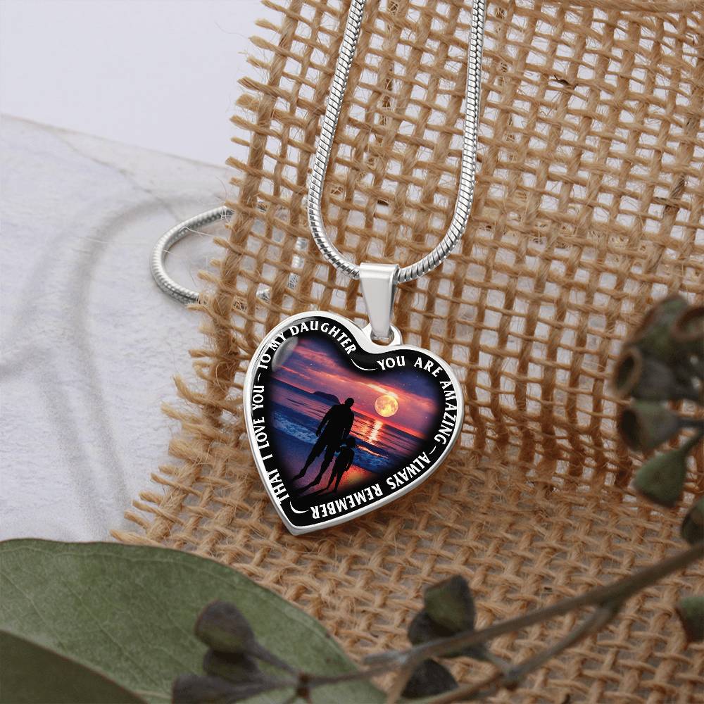 To My Daughter - You Are Amazing - Heart Necklace - PRICE INCLUDES FREE SHIPPING