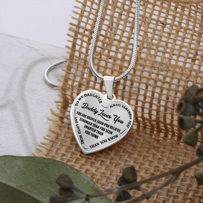 To My Daughter - Daddy Loves You - Heart Necklace - PRICE INCLUDES FREE SHIPPING