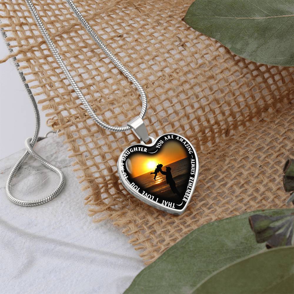 To My Daughter - You Are Amazing - Heart Necklace - PRICE INCLUDES FREE SHIPPING