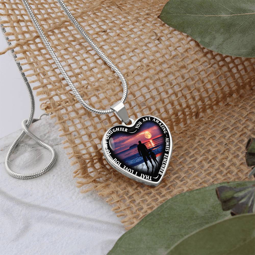 To My Daughter - You Are Amazing - Heart Necklace - PRICE INCLUDES FREE SHIPPING