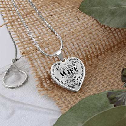 To My Gorgeous Wife - My Best Friend - Heart Necklace - PRICE INCLUDES FREE SHIPPING